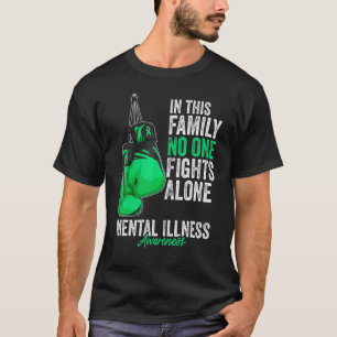 Mental Illness Awareness Month Gloves Green Ribbon T-Shirt