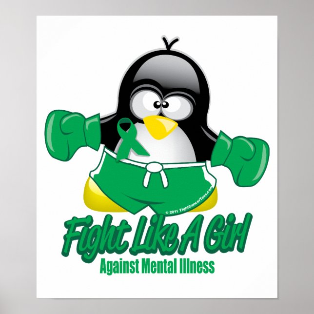 Mental Illness Fighting Penguin Poster (Front)