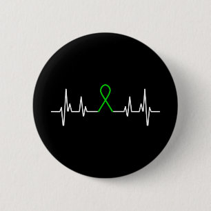 Mental Illness Green Ribbon Mental Health Awarenes 6 Cm Round Badge