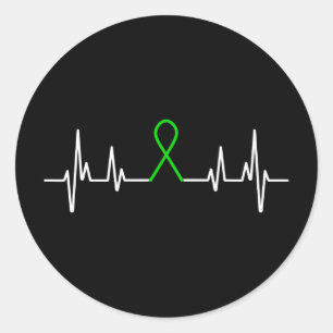 Mental Illness Green Ribbon Mental Health Awarenes Classic Round Sticker