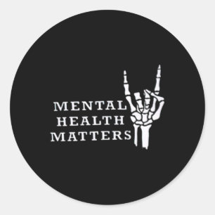 Mental Inspirational Health Matters Motivational Classic Round Sticker