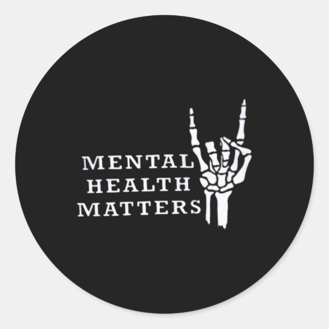 Mental Inspirational Health Matters Motivational  Classic Round Sticker (Front)