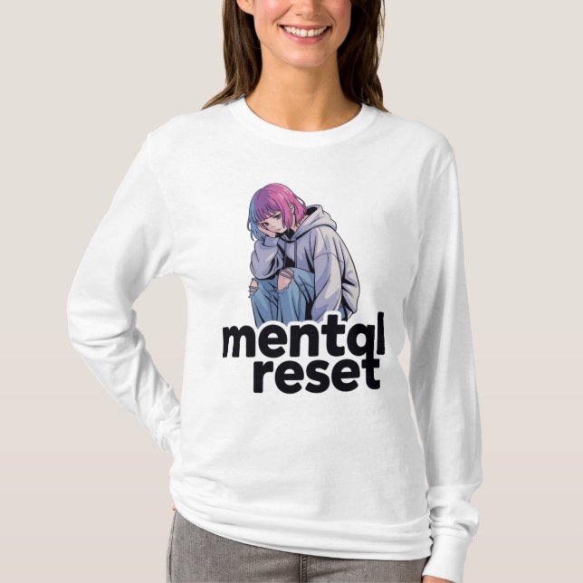 Mental Reset – Soft Anime Mood Tee (Front)