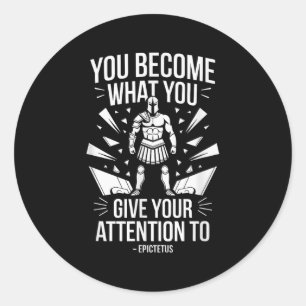 Mental Strength Quote Stoic Epictetus Men Classic Round Sticker