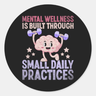 Mental Wellness Brain Health Awareness Prevent Sui Classic Round Sticker