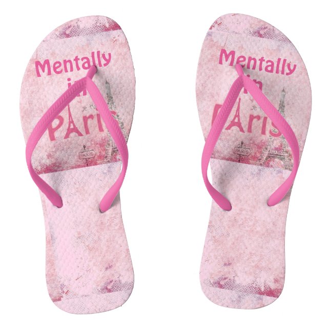 Mentally In Paris Flip Flops (Footbed)