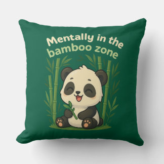 Mentally in the Bamboo Zone – Cute Panda Throw Pil Cushion