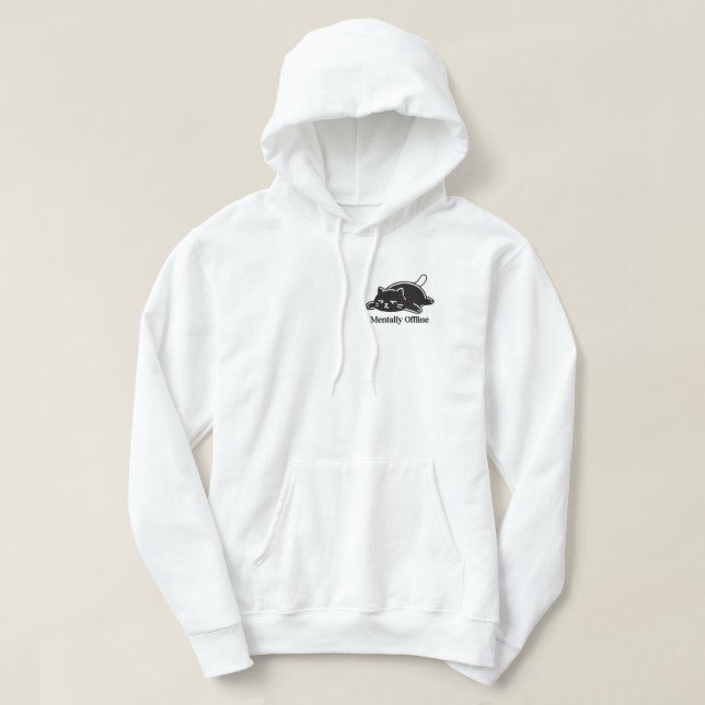 Mentally Offline Funny Introvert Mood Design Hoodie (Design Front)