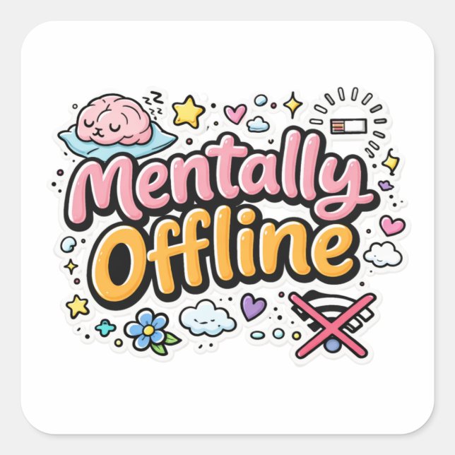 Mentally Offline Mood Sticker (Front)