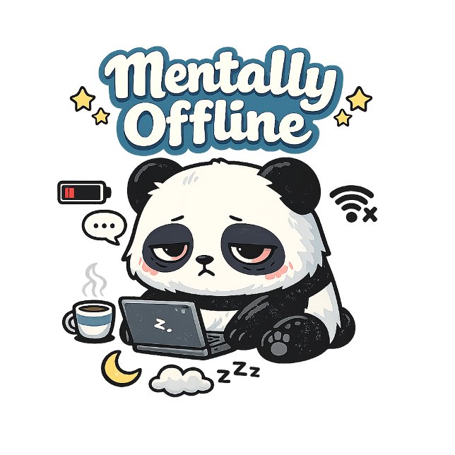 Mentally Offline Panda | Introvert Lo-Fi Aesthetic Cushion (Creator Uploaded)