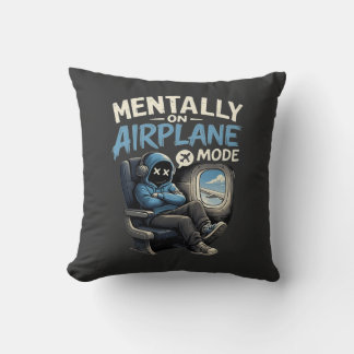 Mentally On Airplane Mode Shirt Funny Anime boy Cushion