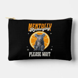 Mentally Recharging Koala Introvert Mood Design Accessory Pouch