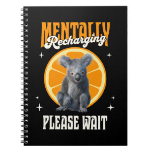 Mentally Recharging Koala Introvert Mood Design Notebook