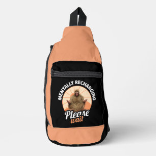 Mentally Recharging, Please Wait Funny Bigfoot Sling Bag