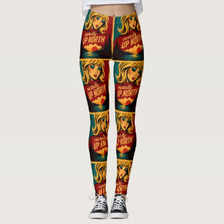 Mentally Up North Retro Michigan Lake Life Leggings