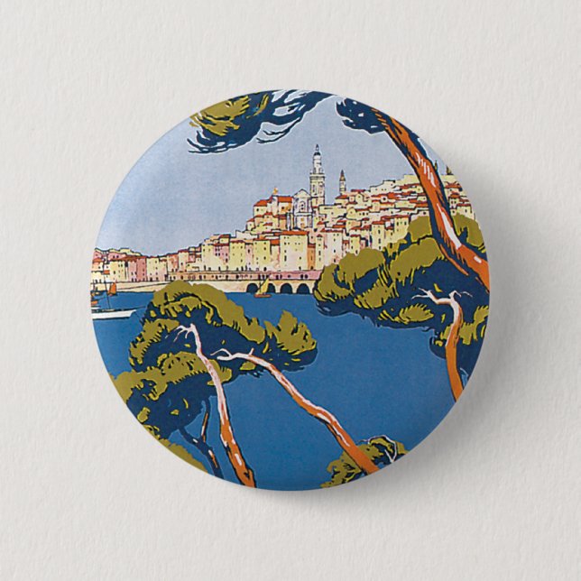 Menton 6 Cm Round Badge (Front)