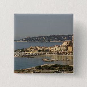 Menton, Cote d'Azur, France. 15 Cm Square Badge