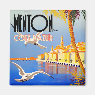 Menton France vintage travel Magnet