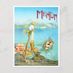 Menton France vintage travel Postcard