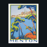 Menton France vintage travel Postcard<br><div class="desc">Menton France vintage travel Postcard</div>