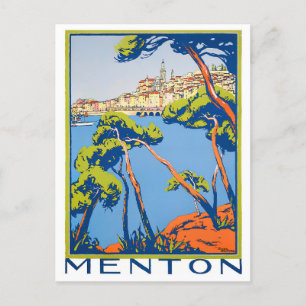 Menton France vintage travel Postcard