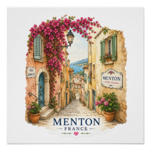 Menton French Riviera - Old Town Alley Poster