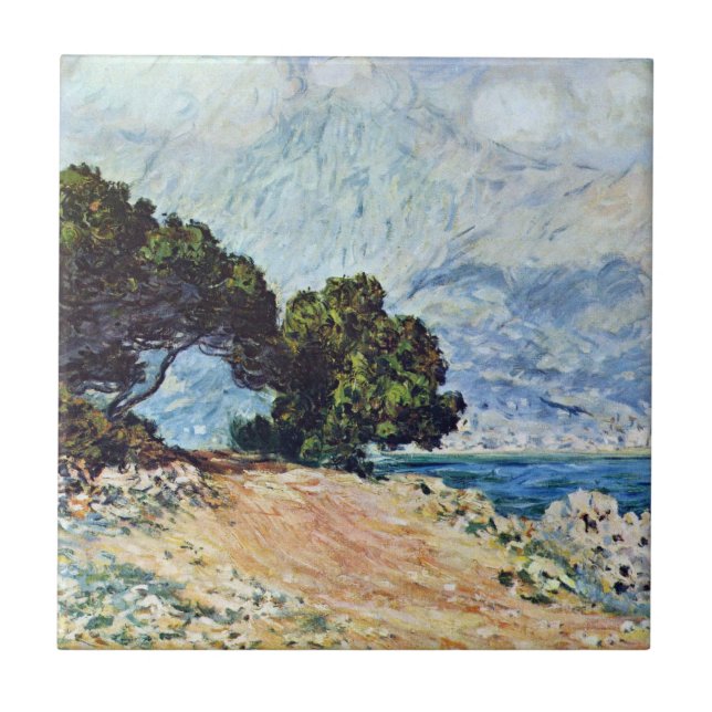 Menton Seen from Cap Martin by Claude Monet Ceramic Tile (Front)