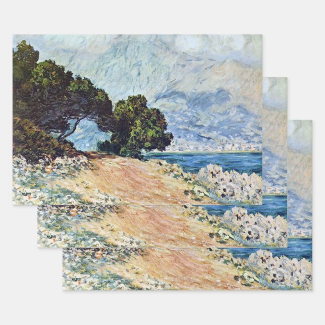 Menton Seen from Cap Martin by Claude Monet Wrapping Paper Sheet (Set)