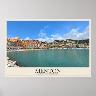 Menton Waterfront and Mediterranean Bay Poster