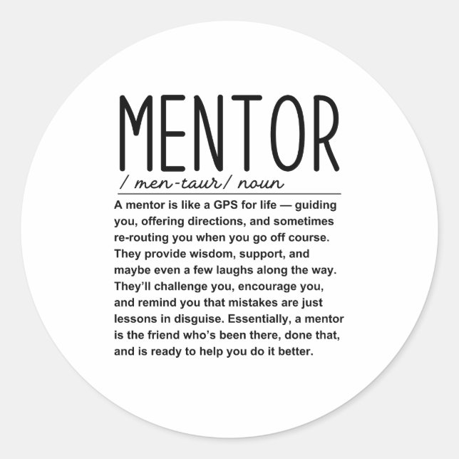Mentor Classic Round Sticker (Front)