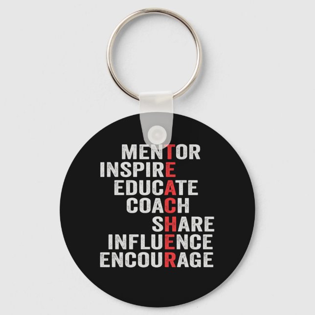 Mentor Inspire Educate Coach Share Influence Dad  Key Ring (Front)
