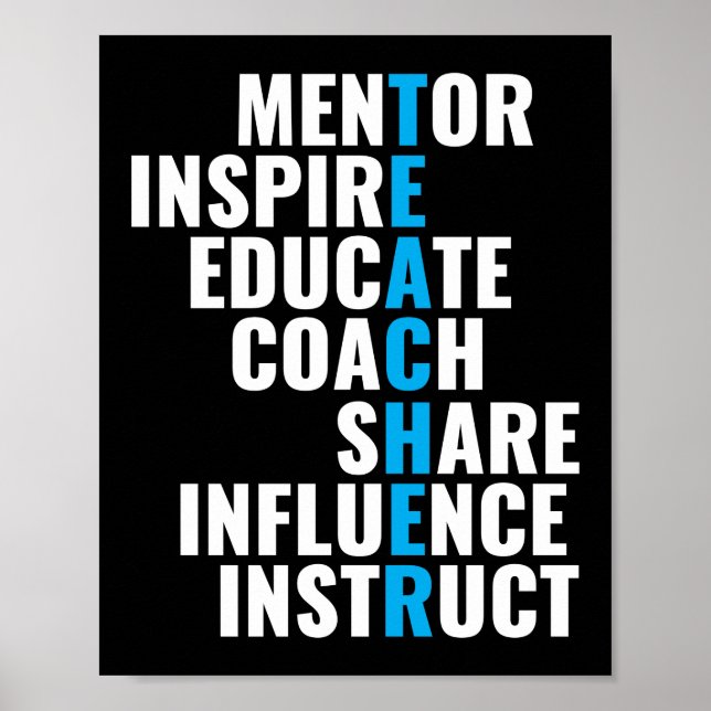 Mentor Inspire School Nerd Funny Teacher Poster (Front)