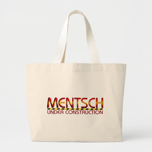 Mentsch Large Tote Bag (Front)