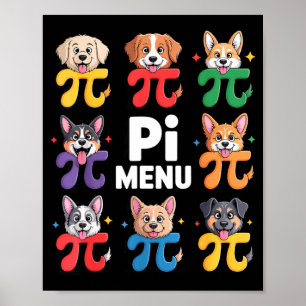 Menu 314 Math Teacher Happy Pie Day Teachers Dogs Poster