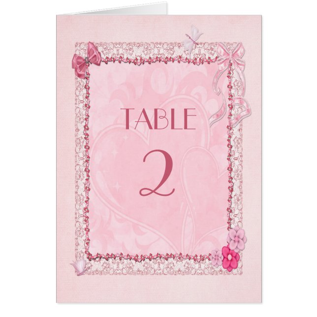 Menu and Table number cards (Front)