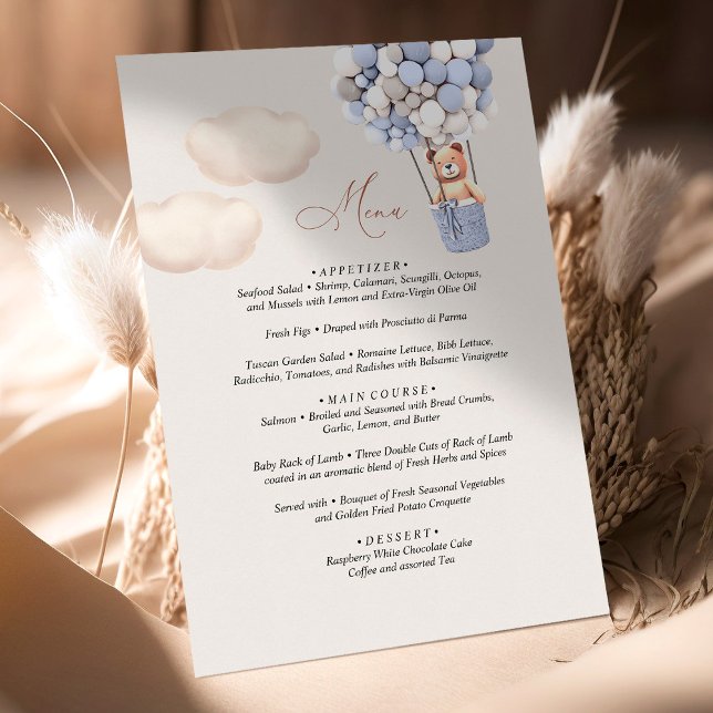 Menu Bear Baby Shower Balloon (Creator Uploaded)