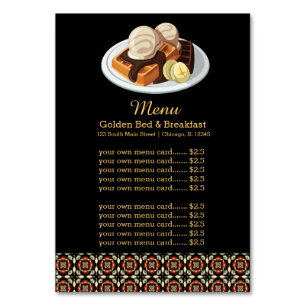 Menu Breakfast Table Number