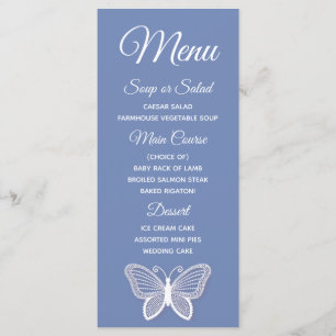 Menu Butterfly Cornflower Blue Wedding Butterflies