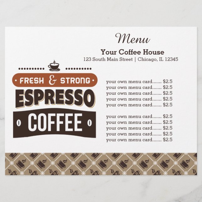 Menu card coffee house (Front)