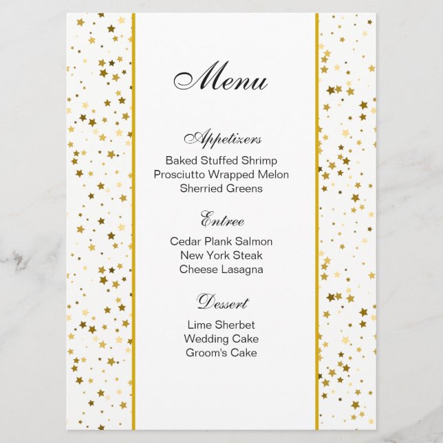 Menu Card-Golden Stars (Front)