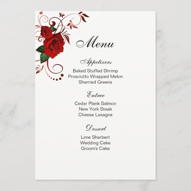 Menu Card-Red Rose (Front)