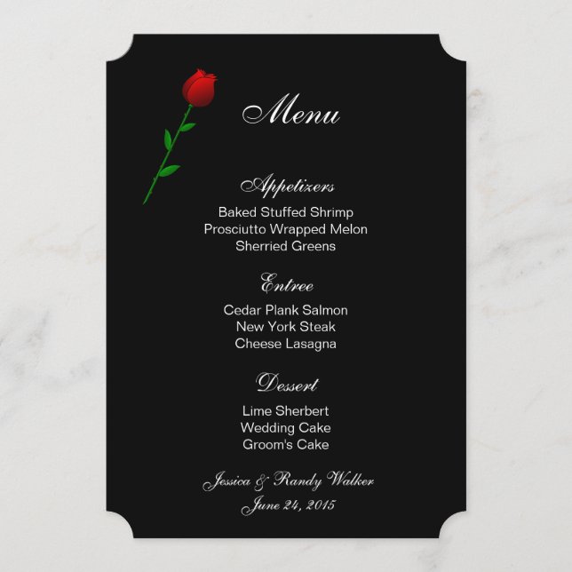 Menu Card Red Rose (Front)
