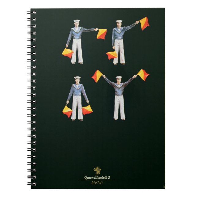 Menu cover from aboard the QE2 (colour litho) Notebook (Front)