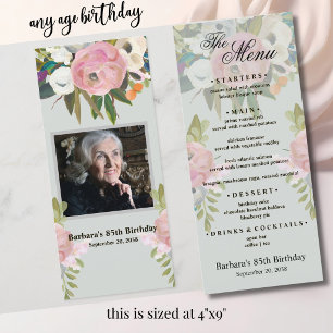 MENU Elegant 85th Birthday (any age) Photo
