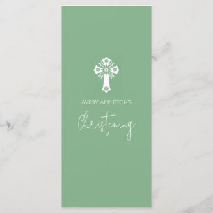 Menu Floral Cross Christeing Sage Green