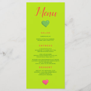 Menu Heart Wedding