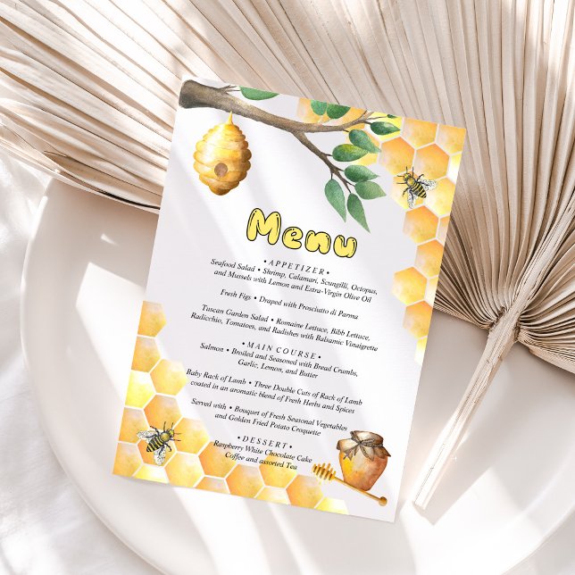 Menu Little Bee Baby Shower (Creator Uploaded)