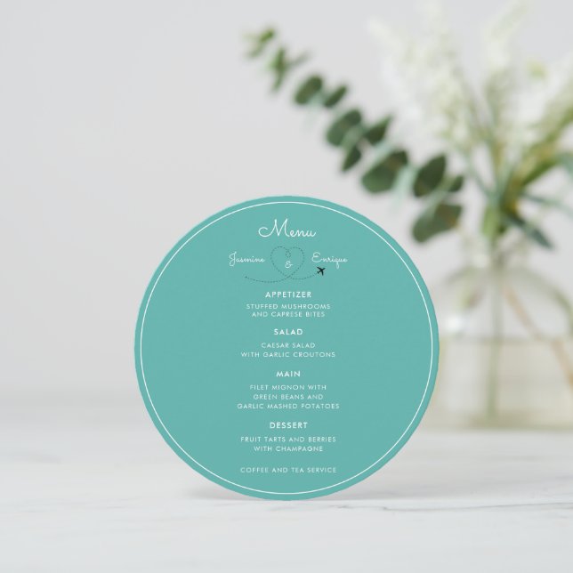 Menu & Place Card Combo | 4 Course Wedding Menu (Standing Front)