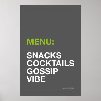 MENU: SNACKS – Funny Kitchen Poster