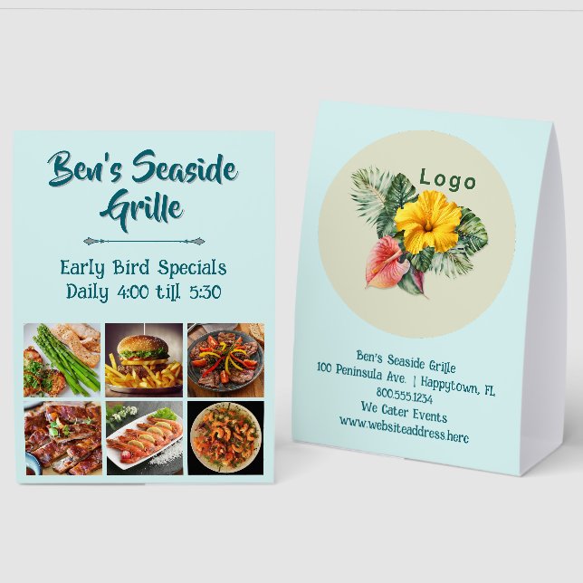 Menu Special Photos Logo Restaurant  (Front/Back)